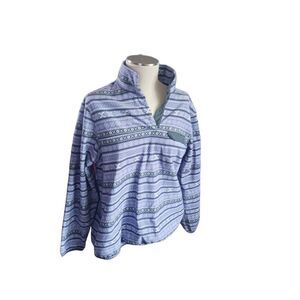 Jach's cabin three button pullover purple grey and white